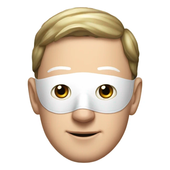 mark Zuckerberg with a pointy white mask sticker