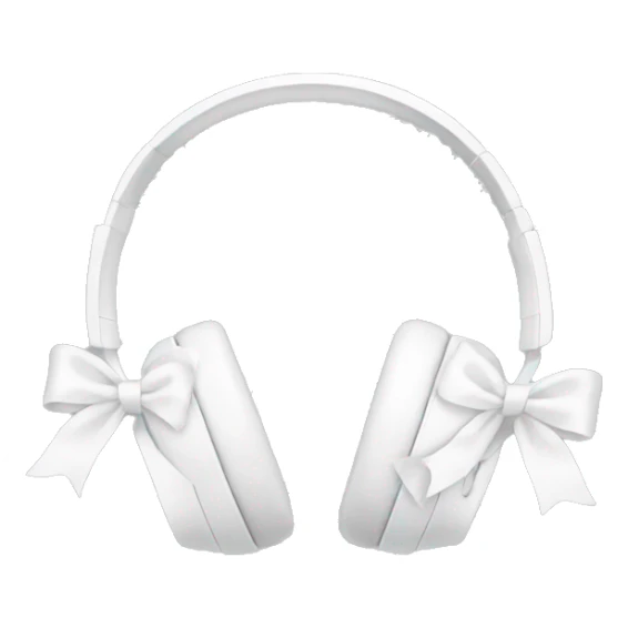 A pair of aesthetic headphones white with bows sticker