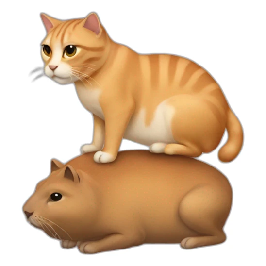 A cat on top of a cappybara  sticker