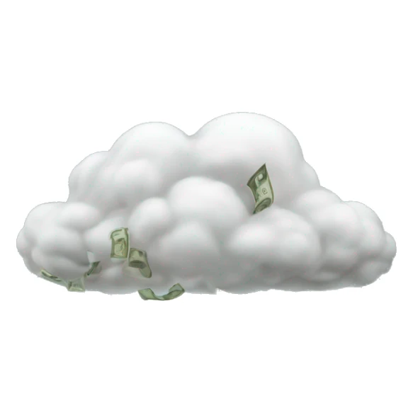 Rain of money falls from a cloud sticker