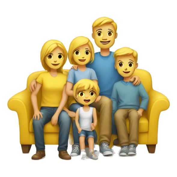 yellow danish family of kid sticker