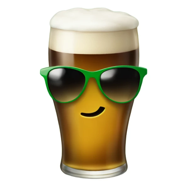Pint of Guinness wearing shamrock sunglasses  sticker