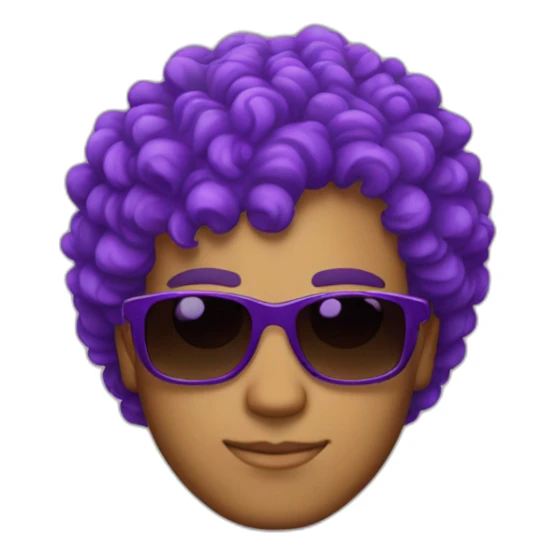 curly-hair-purple-guy-sunglasses sticker
