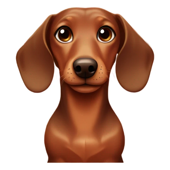 Brown dachshund ￼with hearts sticker