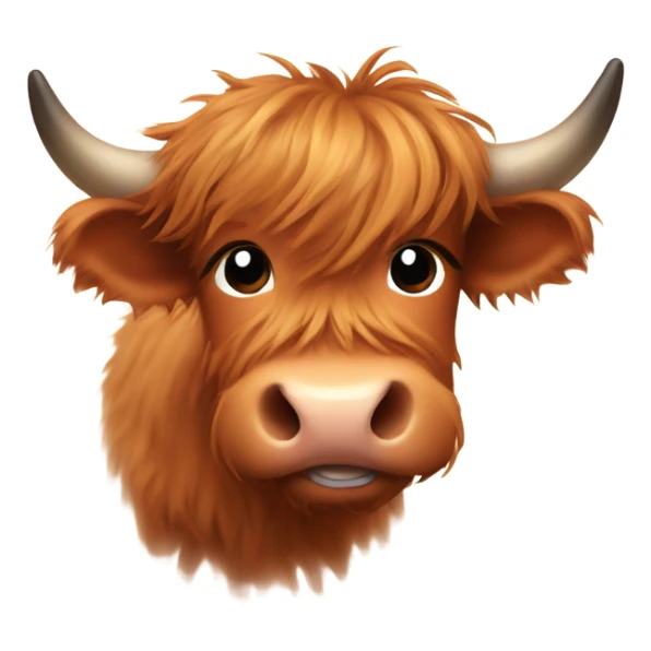 Cute baby highland cow head sticker