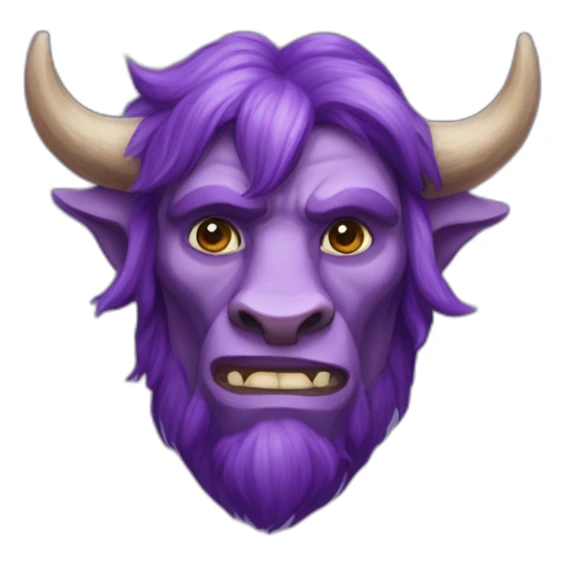purple-skinned cow-ear firbolg man sticker