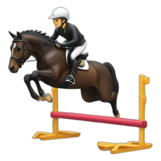 rider trying to jump an obstacle sticker