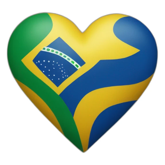 Un corazón con la bandera de Brasil sticker