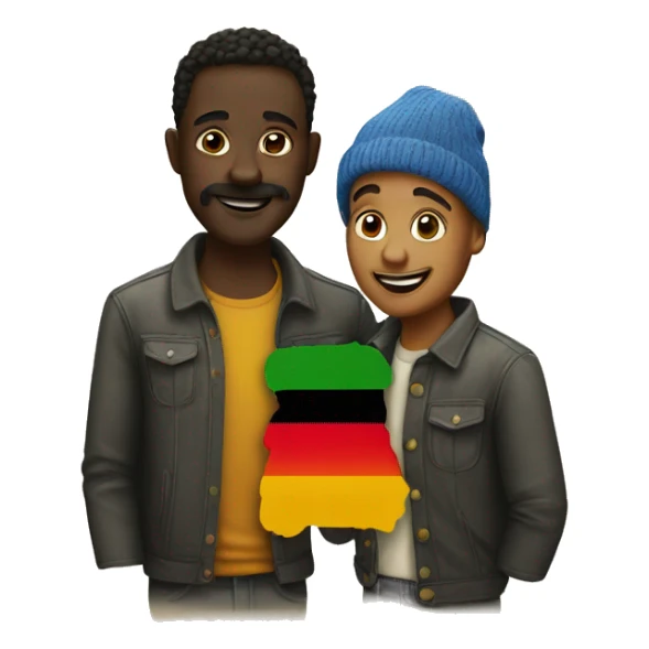 african and german gay couple sticker