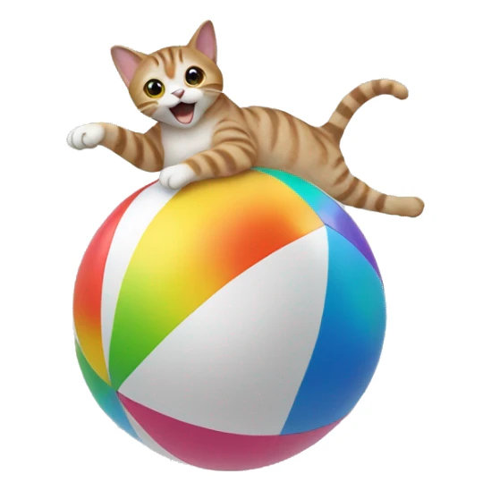 cat dancing on top of a beach ball sticker