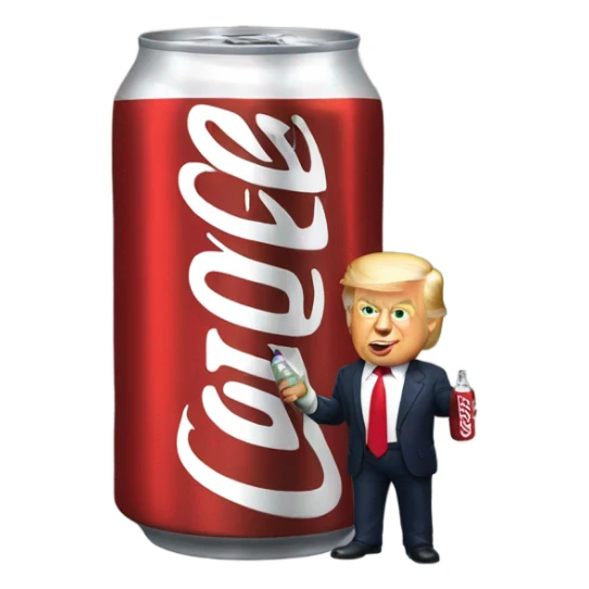 Donald trump with Diet Coke sticker
