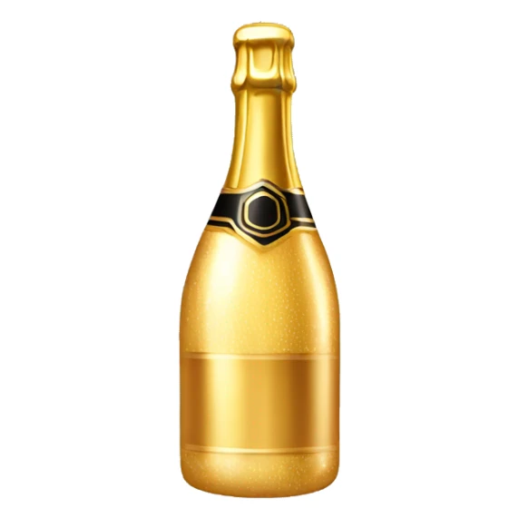 golden champagne bottle sticker