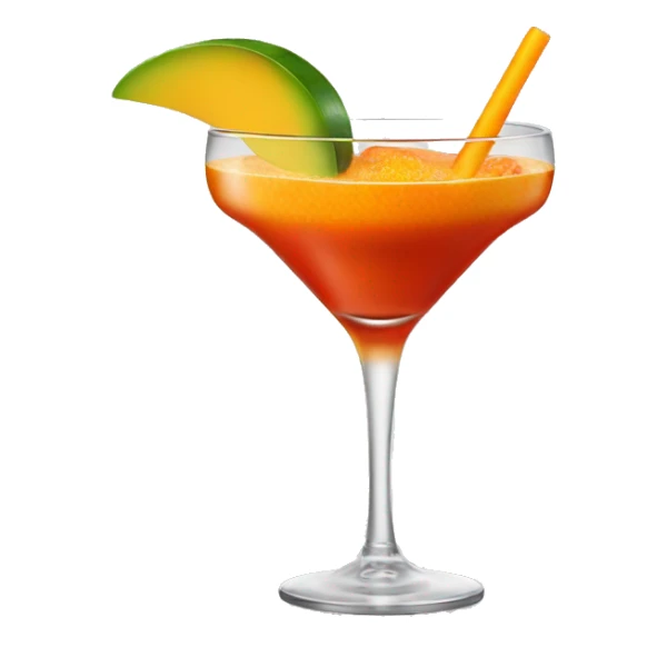 a mango cocktail with a lot of tajin on the rim  sticker