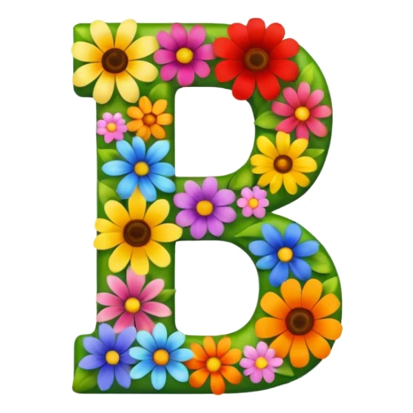 thick prominent number 7 made up almost entirely of assorted bright flowers sticker