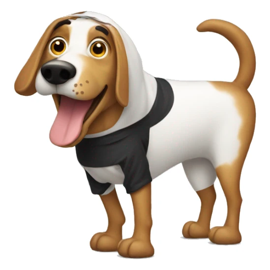 A long dog with a hot hog costume  sticker