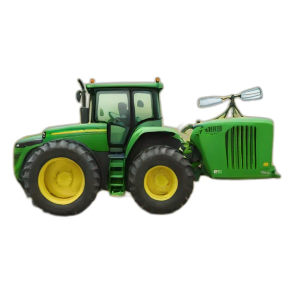 Tractors with an antenna sticker