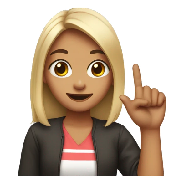 Girl holding up three fingers sticker