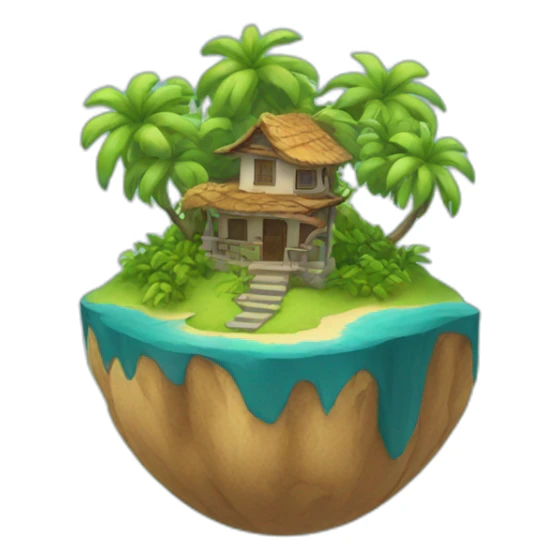 world with an island on the top sticker