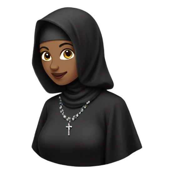 nun with jewelry and confidence black hijab sticker