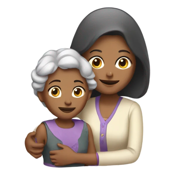 Grandmother with a girl sticker
