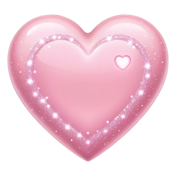 baby pink heart with sparkles sticker