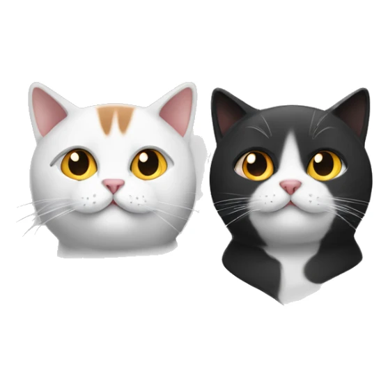 Two people adults, one black-white cat and one red-grey-white cat sticker
