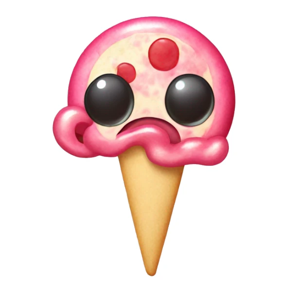 Cartoony bubble gum but the flavor is pizza sticker