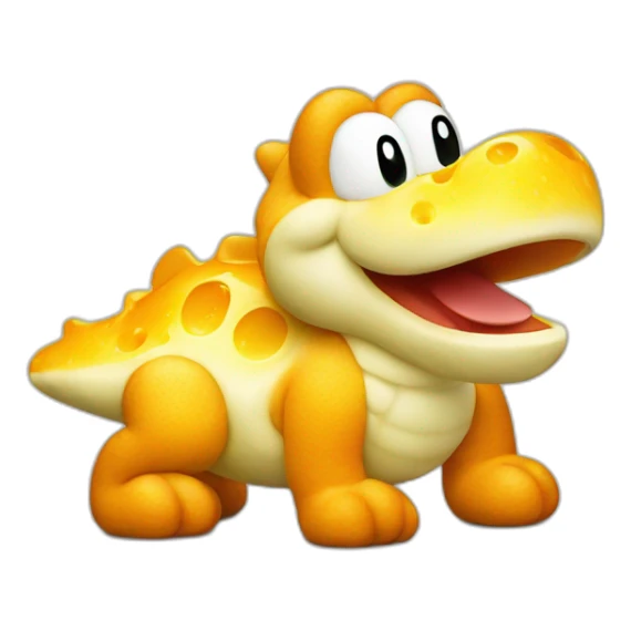 Yoshi made of cheese sticker