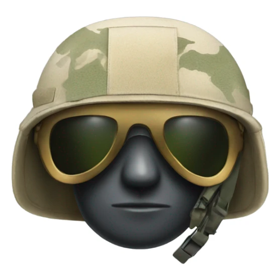 military helmet with sunglasses sticker