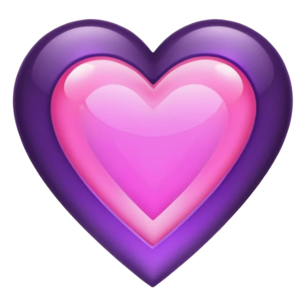 A purple and pink gem heart with black center sticker