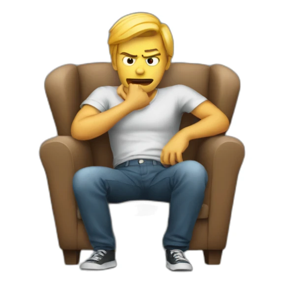 Person Waiting furious in a armchair sticker