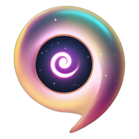 Spirale translucide et irisée, au centre un cœur. sticker