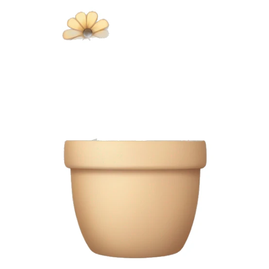 there is a pot in pastel brown flowers and a fern in it sticker