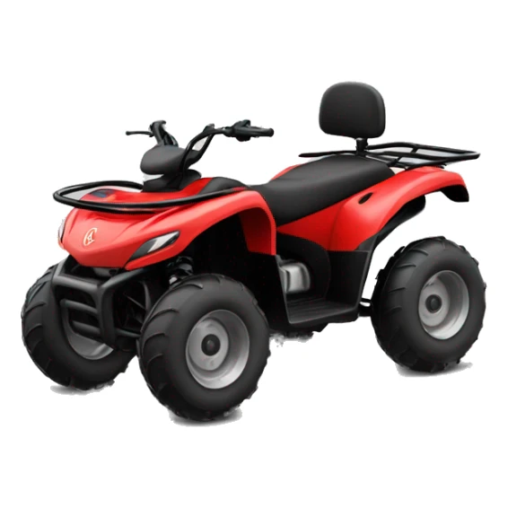 red quad bike with black circular safety roll bar behind seat sticker