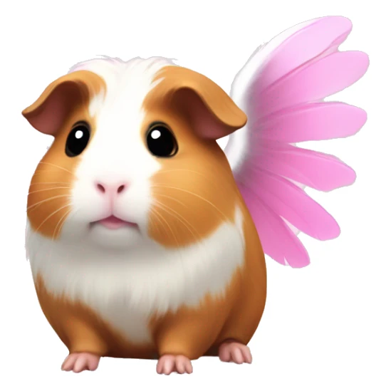 Kawaii Guinea pig with pink angel wings sticker