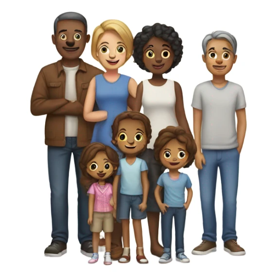 A family of 7 and a dog sticker