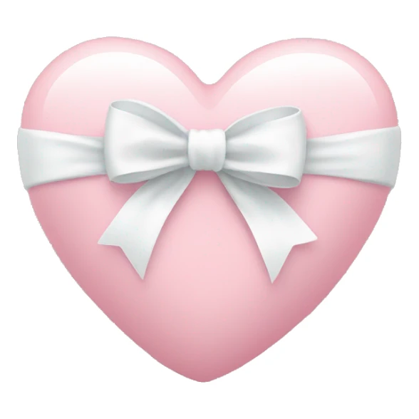 Pastel pink heart with white bow sticker