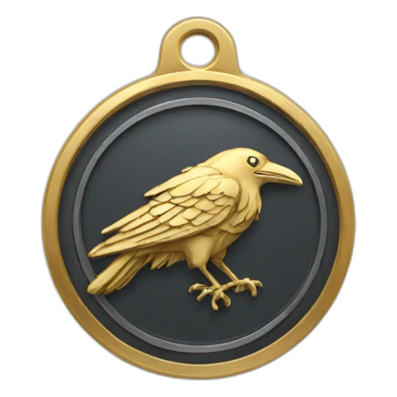 metal raven medal sticker