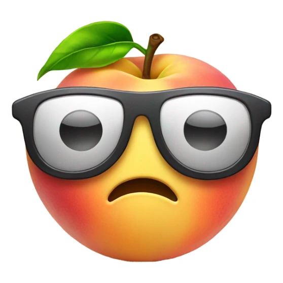 Smile face crying with sun glasses and also a peach sign sticker