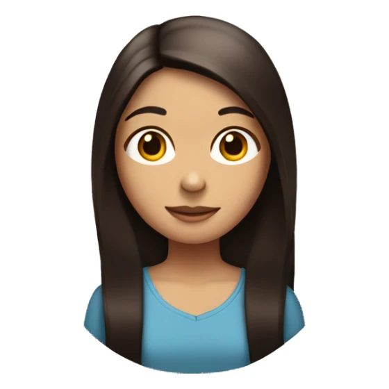 girl with dark brown long straight hair with monkey on her shoulder  sticker