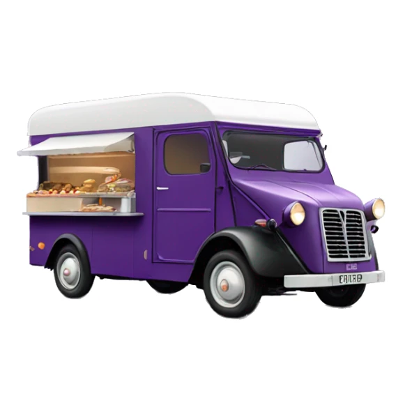 Dark purple vintage citroen type h food truck sticker