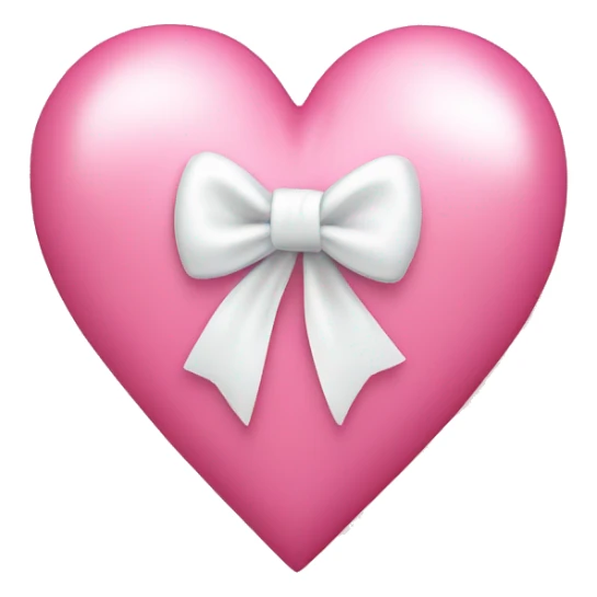 A pink heart with a cute white bow around it  sticker