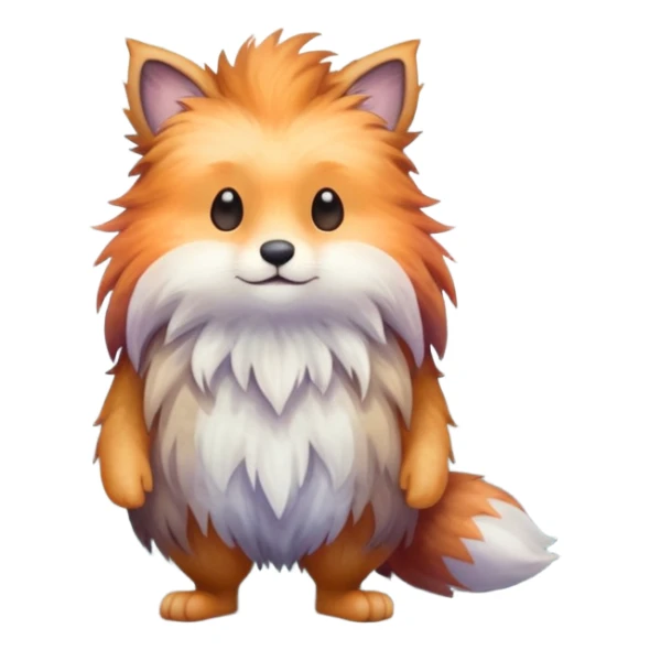 watercolor furry creature in a misty forest sticker