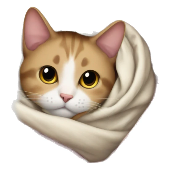 Cat swaddled in a blanket sticker