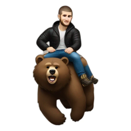 khabib nurmagomedov riding a bear Russia  sticker