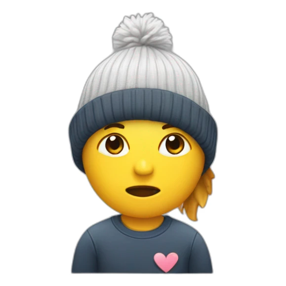 designer with a t-shirt with a broken heart using a beanie sticker