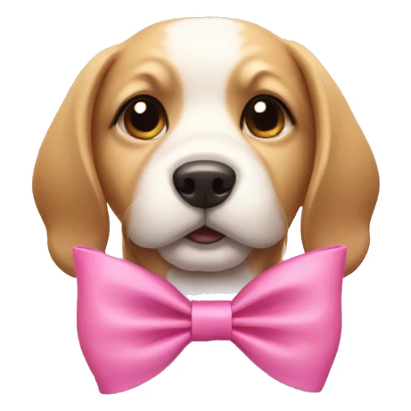Dog wearing pink bow  sticker