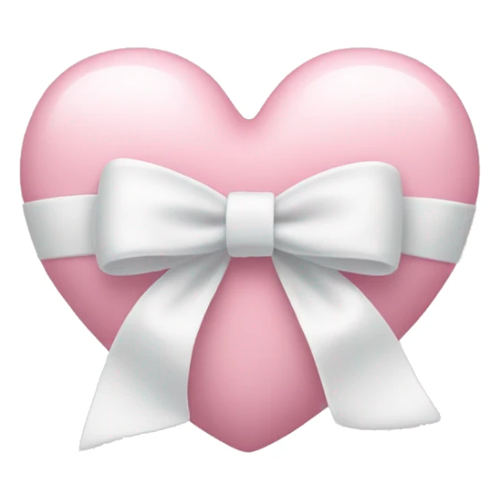 Pastel pink heart with white bow sticker