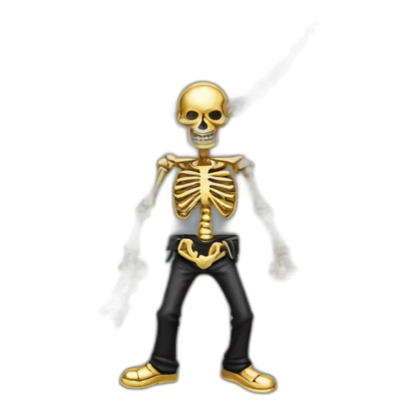 Zombie skeleton gangster  gold necklace  sticker