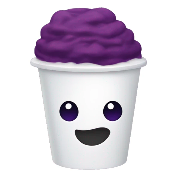 nettspend sipping purple drink in styrofoam cup and nettspend is white with fluffy hair sticker